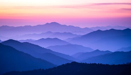 Obraz premium Sunrise Mountain Range Layers.