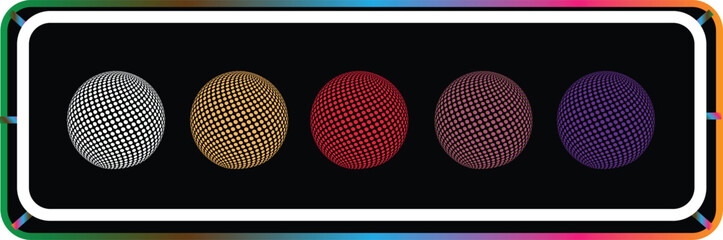 A set of futuristic, abstract sphere icons. Ideal for technology, AI, finance, and business-related projects, including web design, app interfaces, and presentations.