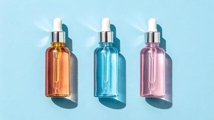 Fototapeta premium colorful glass dropper bottles