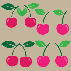 Composition with fresh ripe sweet cherries
 Crates of ripe cherries close-up on a counter in a local store or farmer's market
