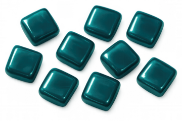 Teal rounded square tiles arranged on a transparent background, creating a modern and minimalist design