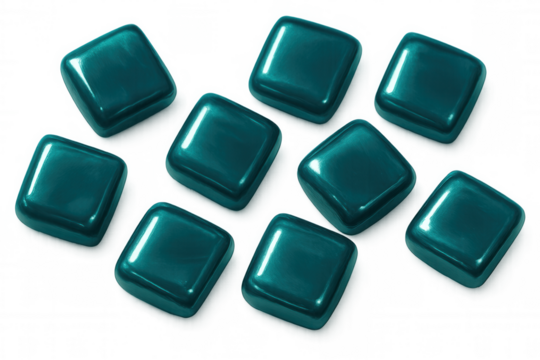 Teal rounded square tiles arranged on a transparent background, creating a modern and minimalist design