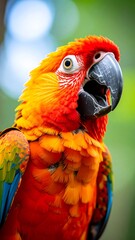 Fototapeta premium Close-up of a vibrant parrot