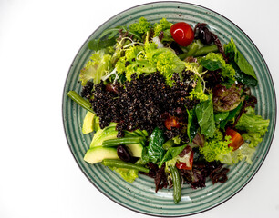 fresh salad on white plate