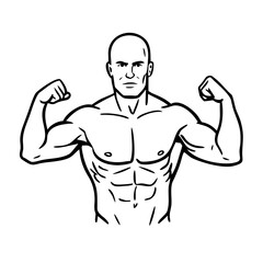 Fototapeta premium vector illustration of a muscular man