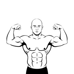 vector illustration of a muscular man