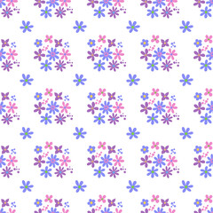 Seamless pattern minimalist repeating background with flowers. Fabric wallpaper print texture. Perfectly for backdrop, wrapped paper, linen.