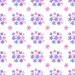 Seamless pattern minimalist repeating background with flowers. Fabric wallpaper print texture. Perfectly for backdrop, wrapped paper, linen.