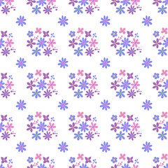 Seamless pattern minimalist repeating background with flowers. Fabric wallpaper print texture. Perfectly for backdrop, wrapped paper, linen.