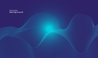 Modern dynamic wave visualization pattern vector background