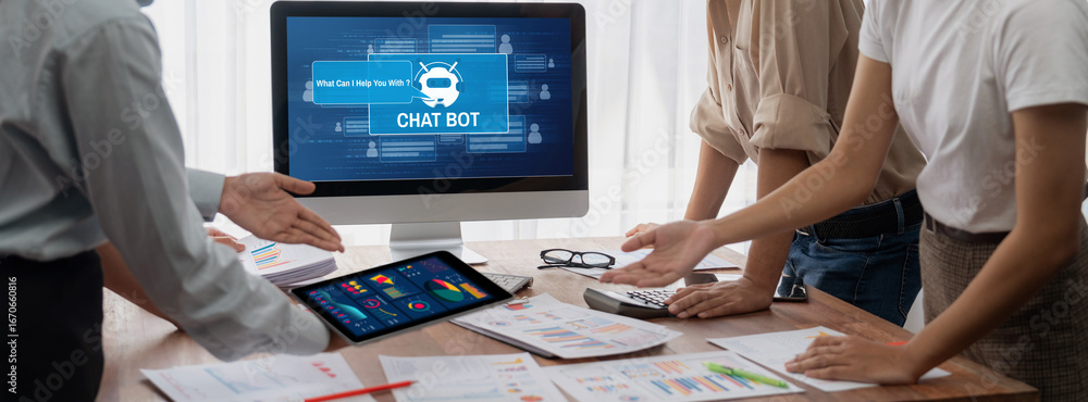 Poster chatbot software application for brisk online business that automatically reply to customer question