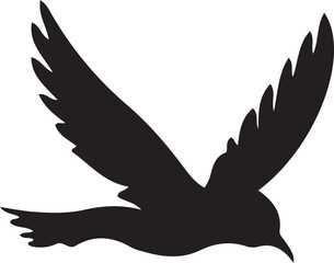 Obraz premium Bird silhouette vector art illustration, Shapes Collection Isolated on White Background