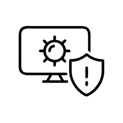 Antivirus Icon with Security Shield Computer Protection Software Symbol