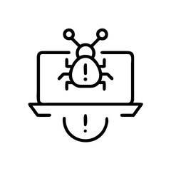 Cyber Attack Icon with Hacking Security Computer Threat Symbol