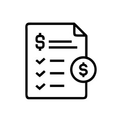 Expense Report Icon with Financial Document Dollar Sign Chart