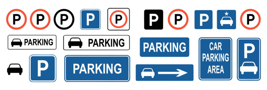 car parking icon set vector