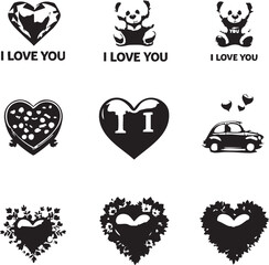 Valentine's Day and Love Vector Icon Set