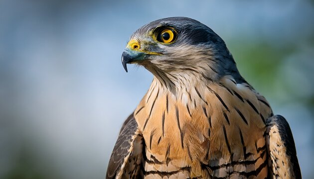 close up of a shikra bird of prey accipiter badius