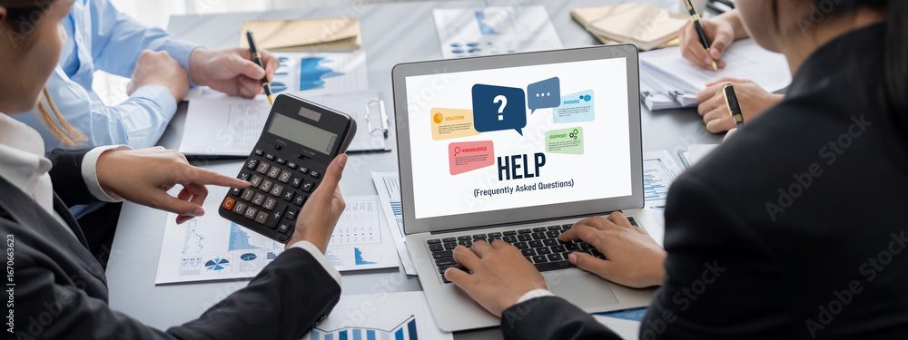 Poster business intelligence and data analysis concept. analyst team working on financial data analysis das
