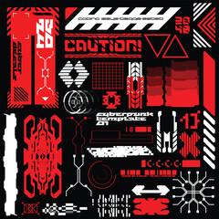y2k cyberpunk sci-fi gaming futuristic icon HUD for ux ui set collection template, 2d illustration rendering vector element, sticker for poster banner and decals 