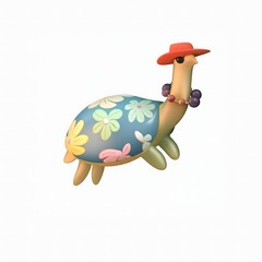 Stylish Floral Shell Turtle