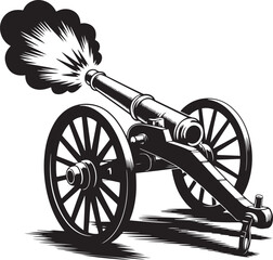 Cannon silhouette vector art illustration, Shapes Collection Isolated on White Background