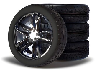 Obraz premium car wheel on white background