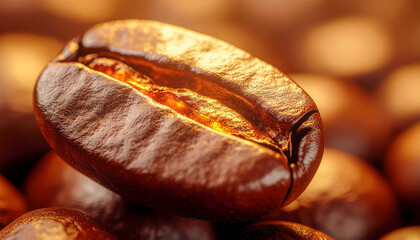 Glowing Earth Core Inside Cracked Coffee Bean for Origin Connection Art...............................................................................