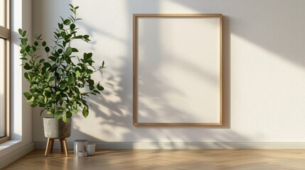 Empty picture frame mockup
