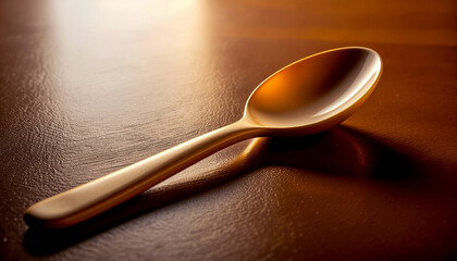 Single Spoon on Dining Table With Food Stain for Loss and Emptiness Art...............................................................................