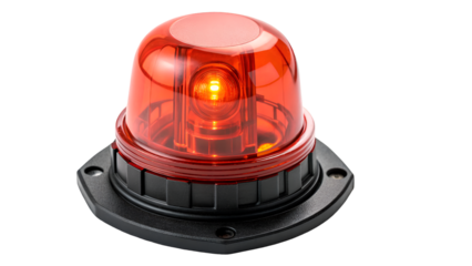 red light bulb, flashing light isoalted on background transparent PNG
