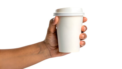 hand holding a cup of coffee isolated on transparent background png