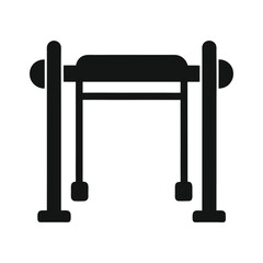 Solid Black Silhouette Icon of Pull-Up Bar for Strength Training and Gym Equipment