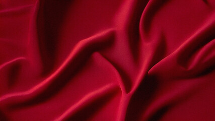 Obraz premium Red smooth satin shows soft folds, creating an elegant texture for product photography, branding, or video backdrop.