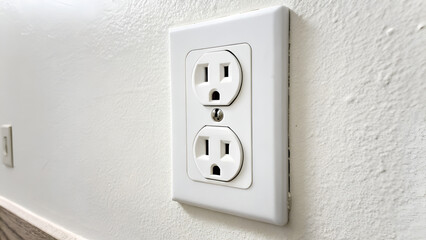  electrical outlet white on the wall background 