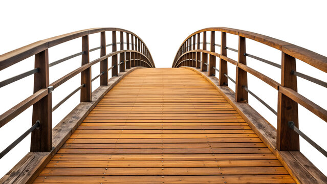 old wooden bridge isolated on transparent background PNG