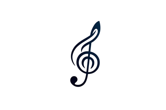 musical symbol, displaying a design, with its form and details, its a style, creating a clear visual, no background.