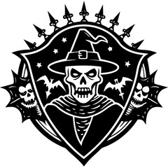 Halloween Poster. Halloween Concept. Three angry witches.