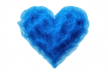 Soft azure heart swirling from misty smoke, floating against transparent backdrop, symbolizing romantic valentine sentiment