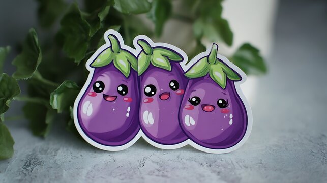 cute eggplant sticker image