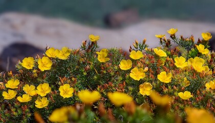 ben fhada rockrose helianthemum yellow wildflowers close up nature photography