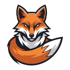 Foxy Icon: A captivating and fierce illustration of a red fox, portrayed with an intense gaze, embodies the cunning and vibrant spirit of the wild.