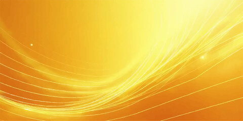 Vibrant abstract orange and yellow waves with flowing lines create a dynamic, energetic background vector illustration