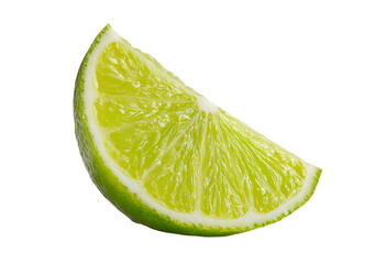 Fresh lime slice isolated on transparent background