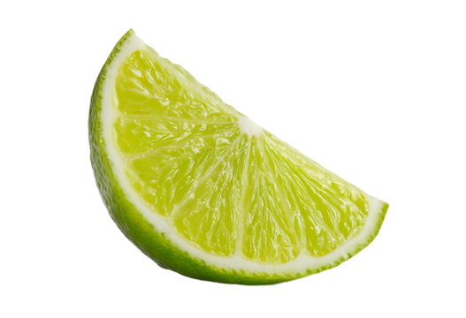 Fresh lime slice isolated on transparent background