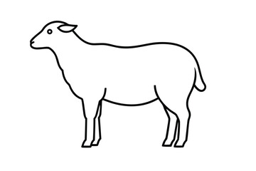 one line vector illustration of a sheep standing