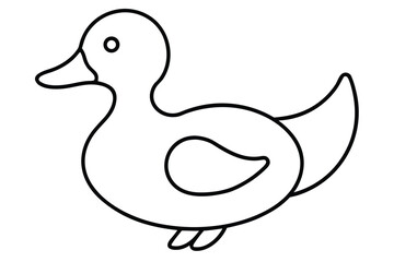 one line vector illustration of a baby duck  conti