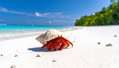 Hermit crab on a pristine beach (2)