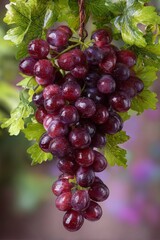 Fototapeta premium Grapes on a vine, Generative AI,