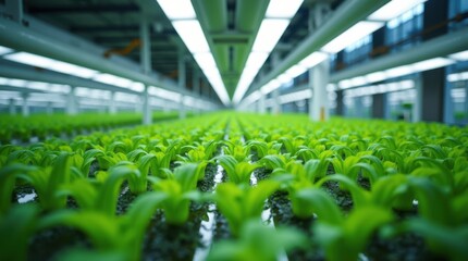 Hydroponic farming in greenhouse